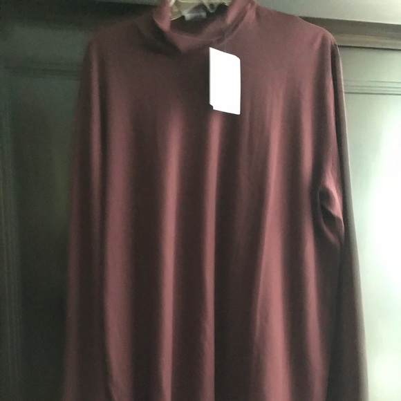 Theory Other - Theory Men’s Burgundy Funnel Tee Plaito XXL NWT Turtleneck Long Sleeves New $165